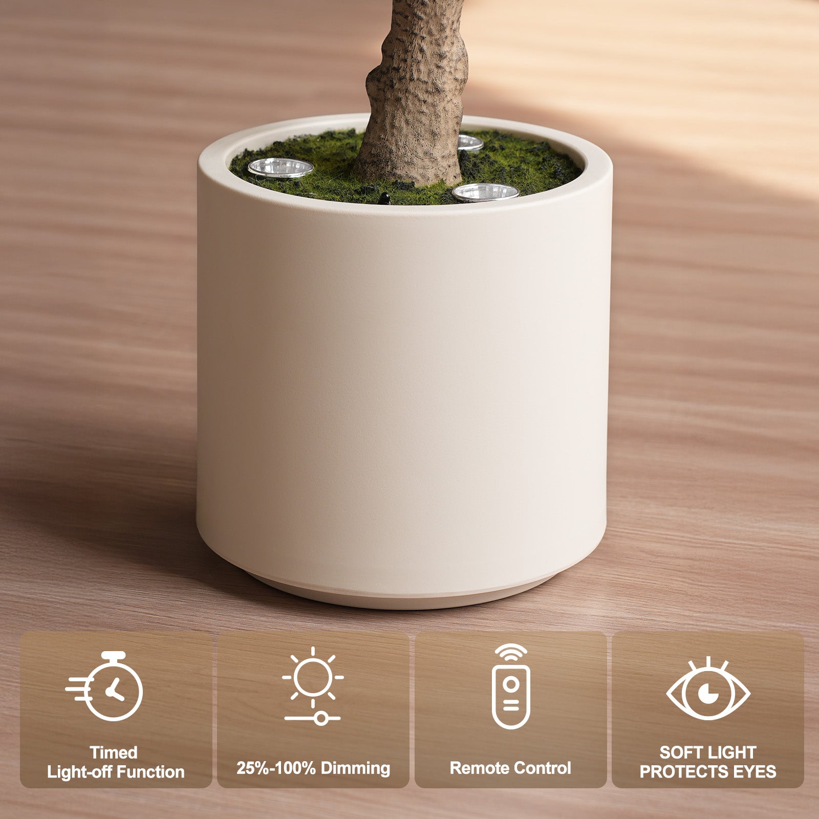 VeriNatural 5FT Artificial Olive Tree with Remote LED Spotlights – Realistic Faux Olive Tree in White Planter for Indoor Home, Living Room, Bedroom & Office Decor (VN214)