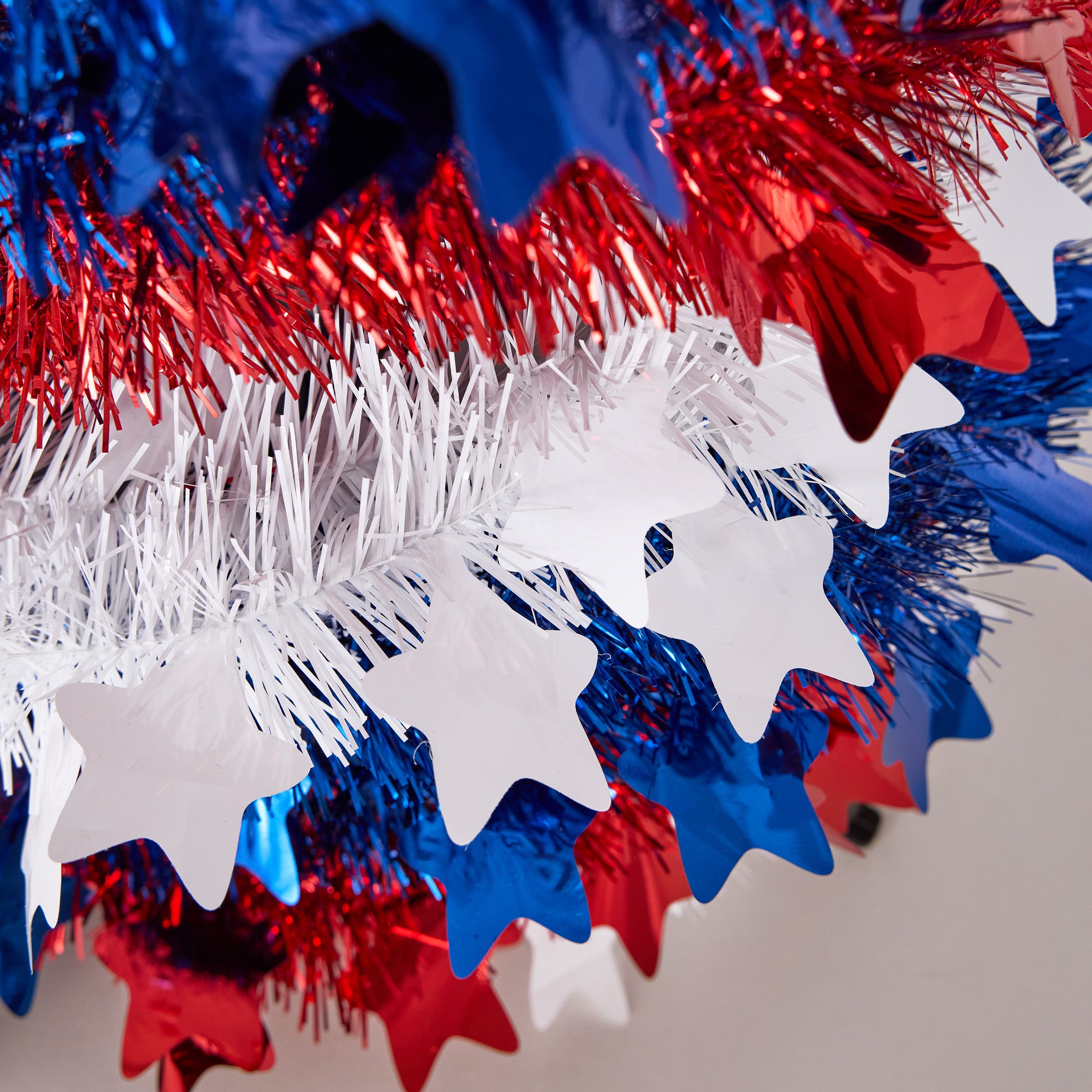 VeriNatural 5 ft 4th of July Decorations Pop Up Tinsel Pencil Tree - U