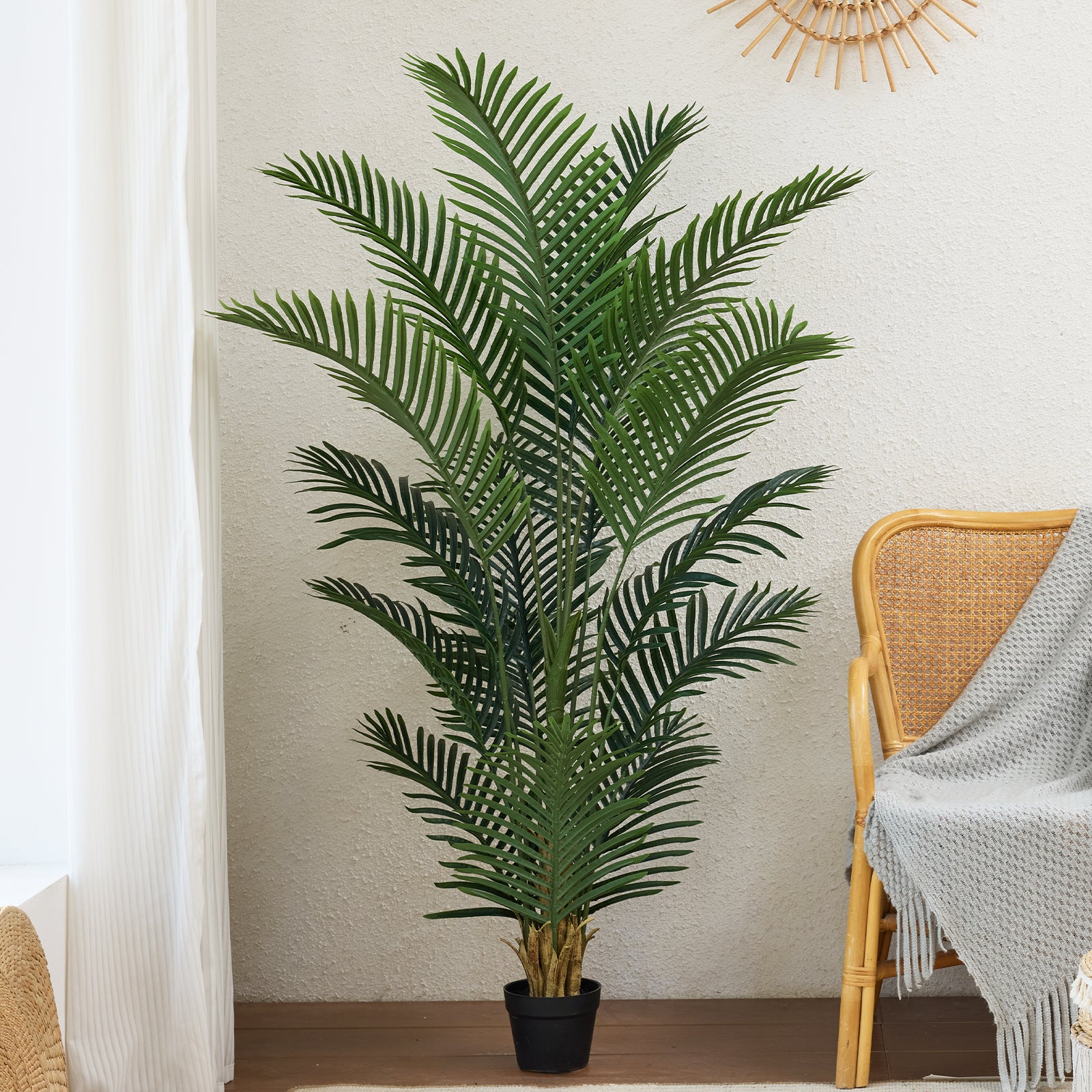 VeriNatural 4/5/6FT UV Resistant Artificial Plam Tree for Indoor & Outdoor (1/2-Pack)（VN125）