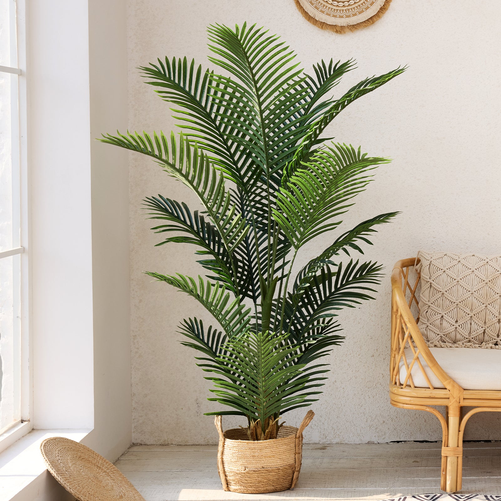 VeriNatural 4/5/6FT UV Resistant Artificial Plam Tree for Indoor & Outdoor (1/2-Pack)（VN125）