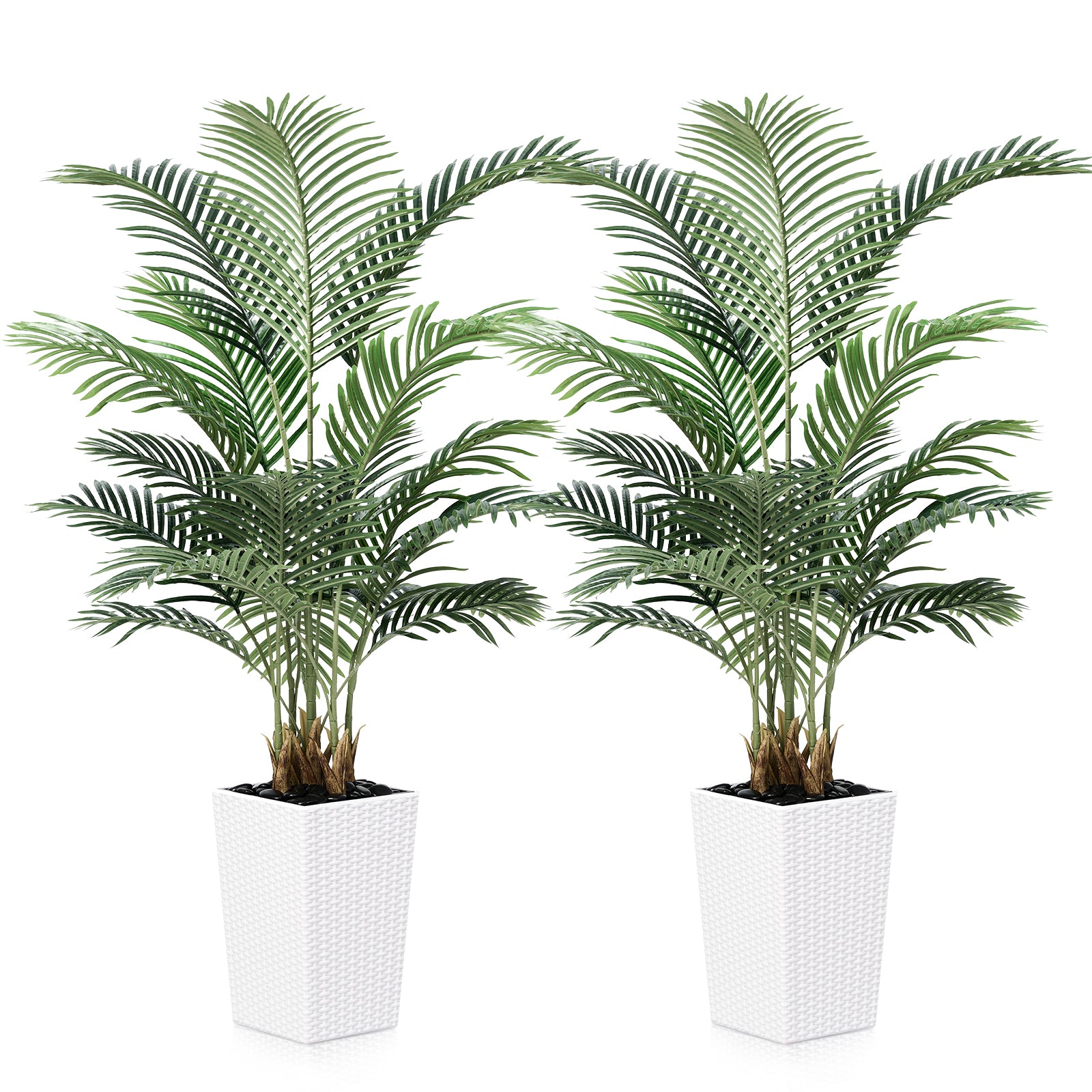 VeriNatural 5/6FT Artificial Palm Tree UV Resistant with Black/White Taper Planter for Indoor & Outdoor（VN130）