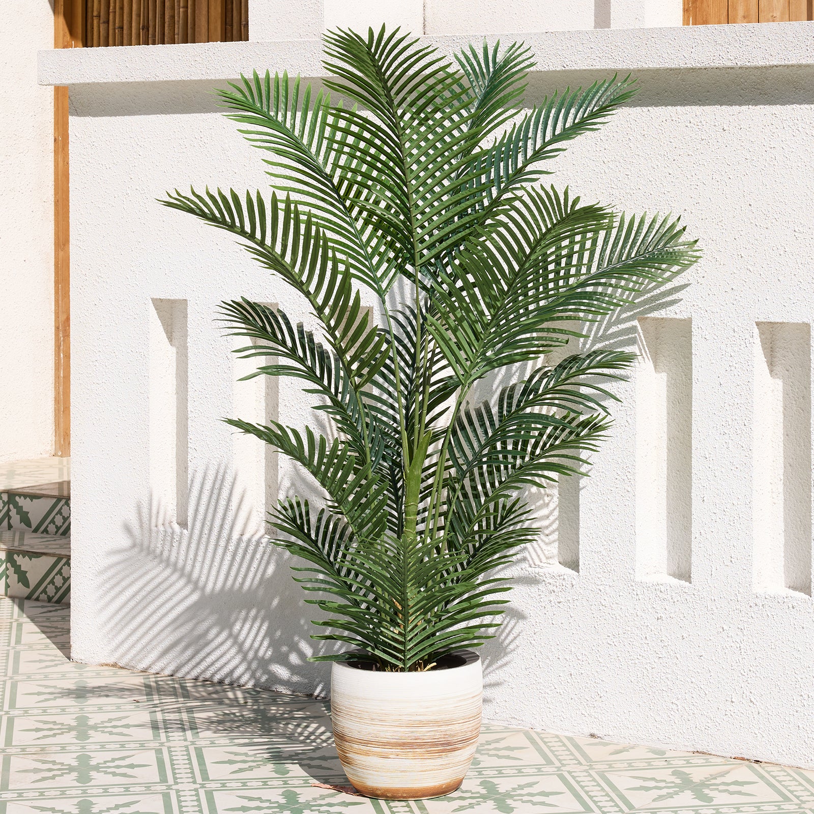 VeriNatural 4/5/6FT UV Resistant Artificial Plam Tree for Indoor & Outdoor (1/2-Pack)（VN125）