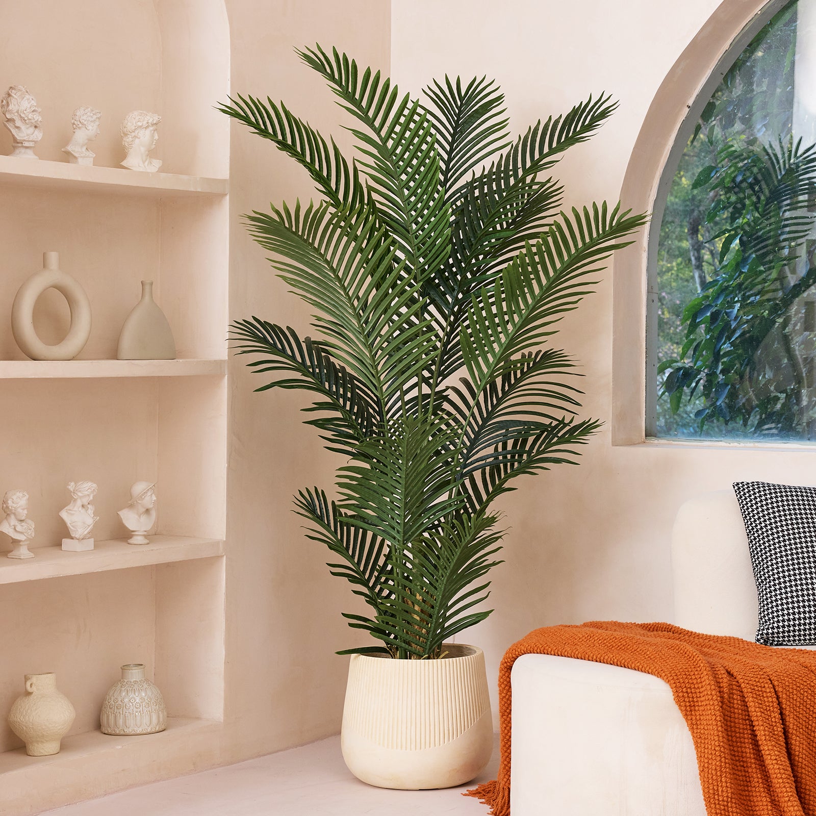 VeriNatural 4/5/6FT UV Resistant Artificial Plam Tree for Indoor & Outdoor (1/2-Pack)（VN125）