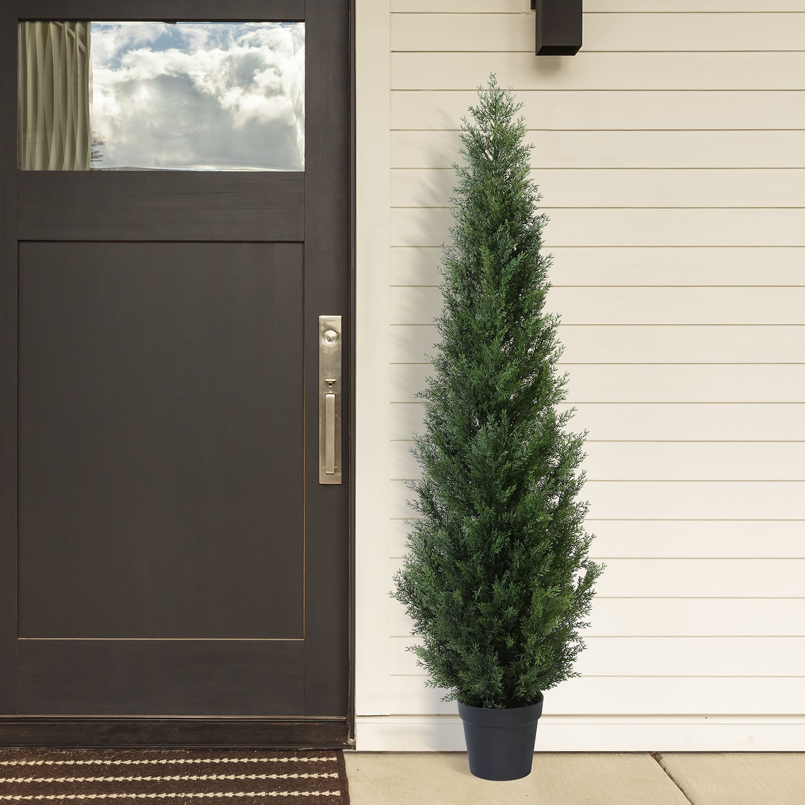 Set of 2 VeriNatural 3/4/5FT Fir Tree Christmas Decor, Artificial Cedar Trees for Home Porch Decor