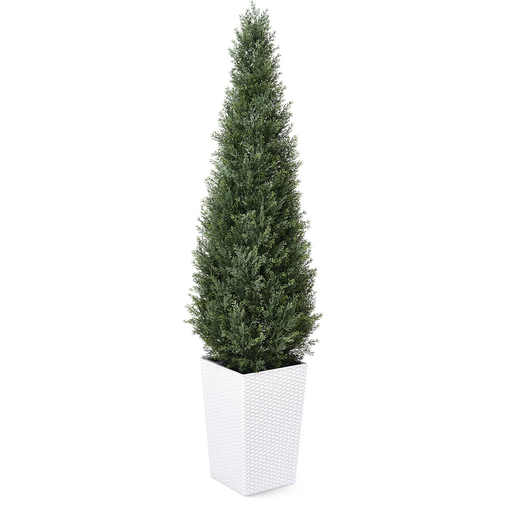 VeriNatural 4/5FT Artificial Cedar Tree with Black Taper Planter for Indoor & Outdoor（VN155）