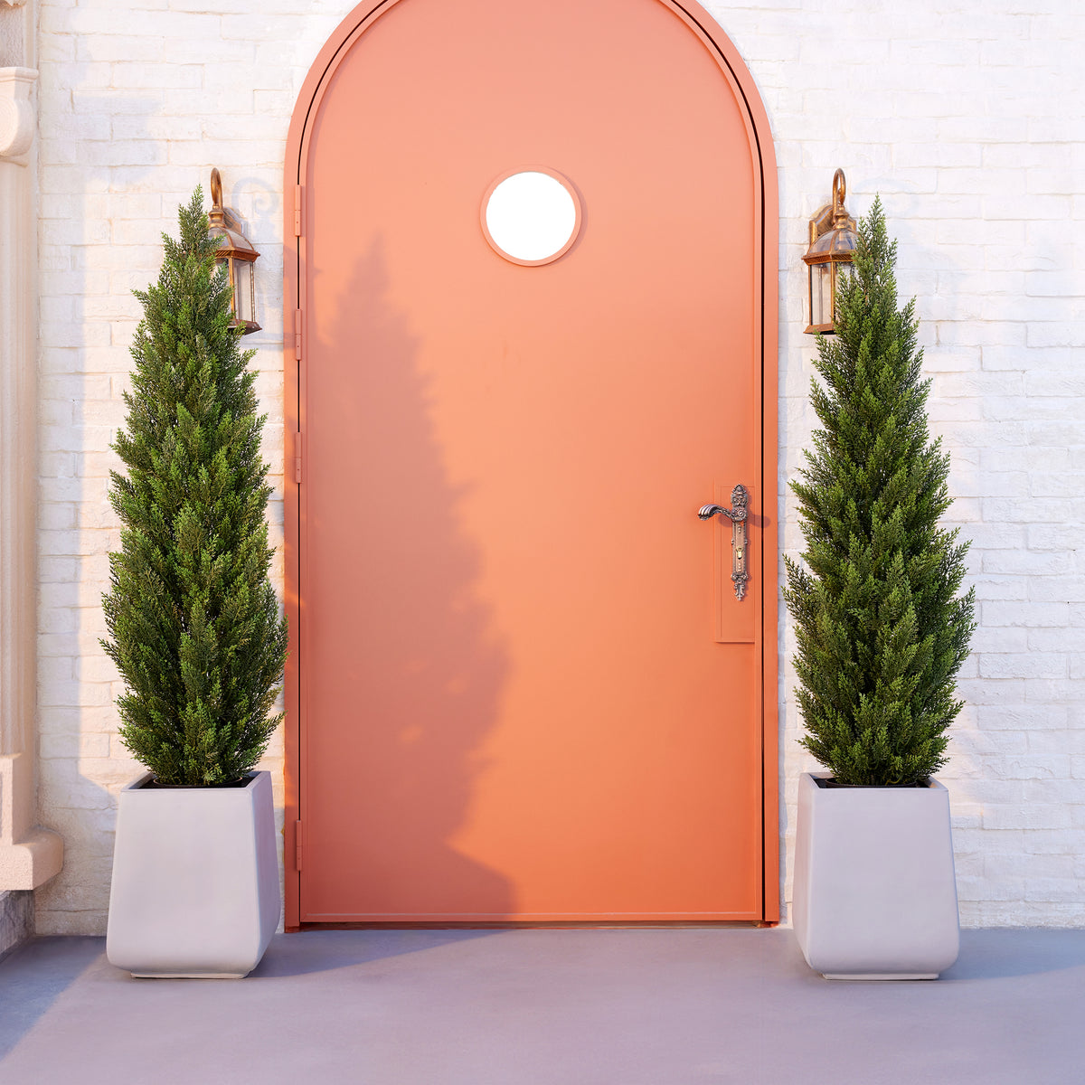 2-Pack Artificial Cedar Topiary Trees, 3FT/4FT/5FT Tall Faux Cypress Plants for Outdoor Indoor, Realistic Front Porch
