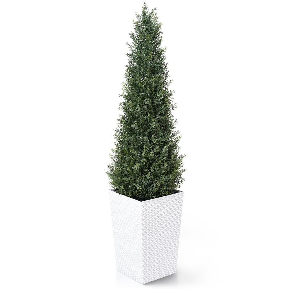 VeriNatural 4/5FT Artificial Cedar Tree with Black Taper Planter for Indoor & Outdoor（VN155）