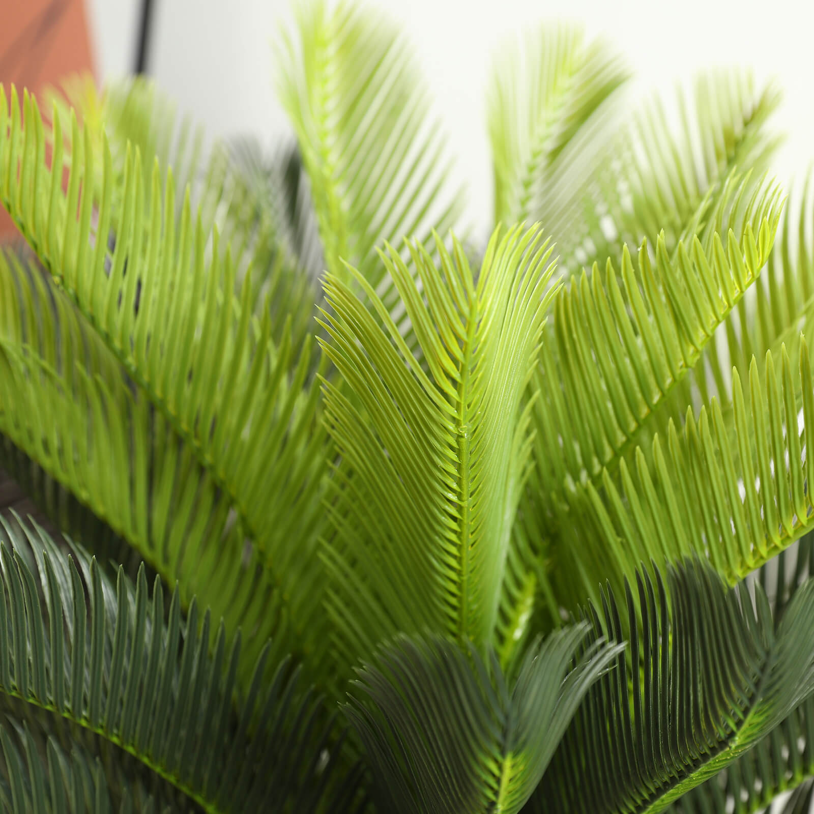 VeriNatural 4FT Artificial Cycas Revoluta with White/Brown Taper Planter for Indoor & Outdoor