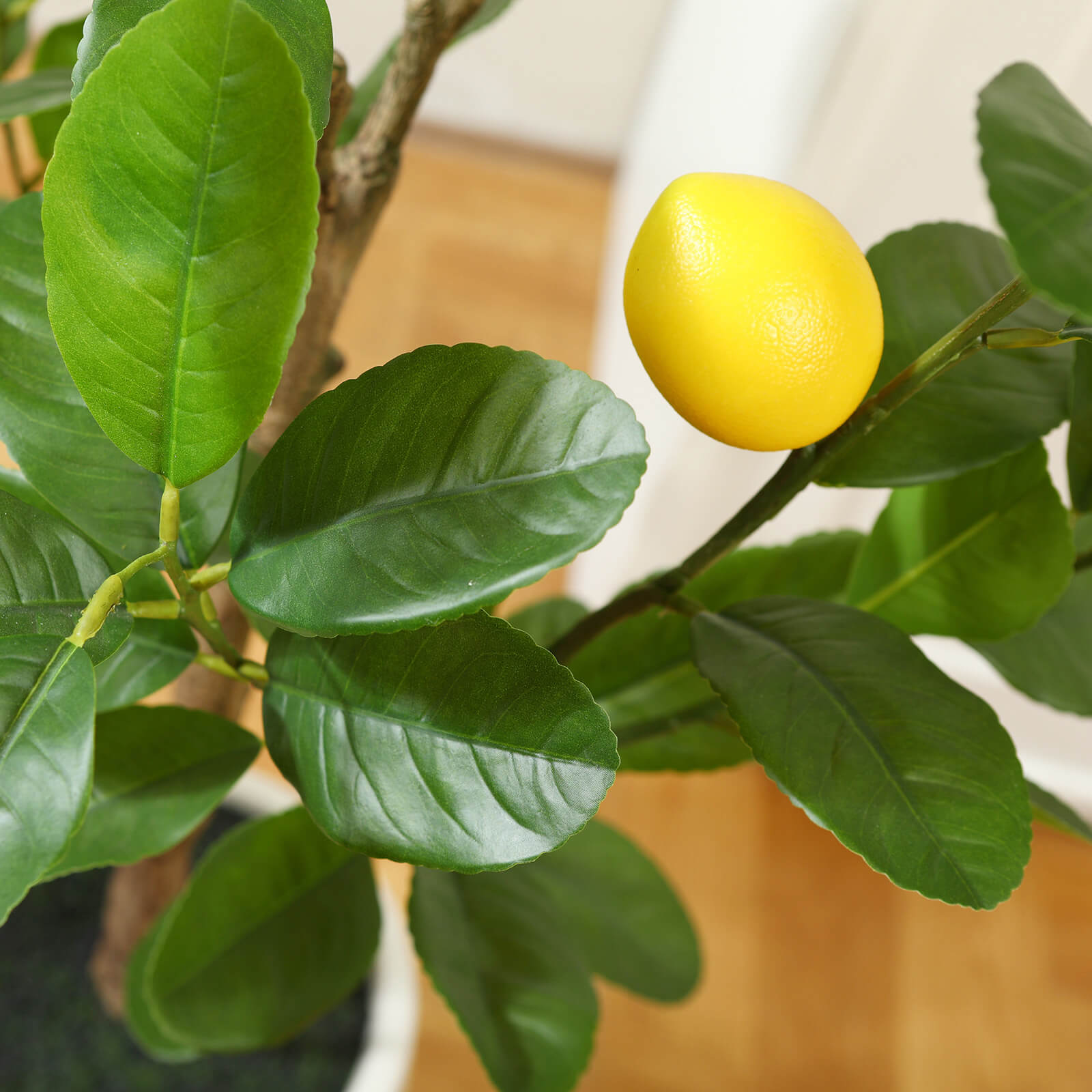 VeriNatural 5/6/7FT Artificial Lemon Tree with White Planter for Indoor