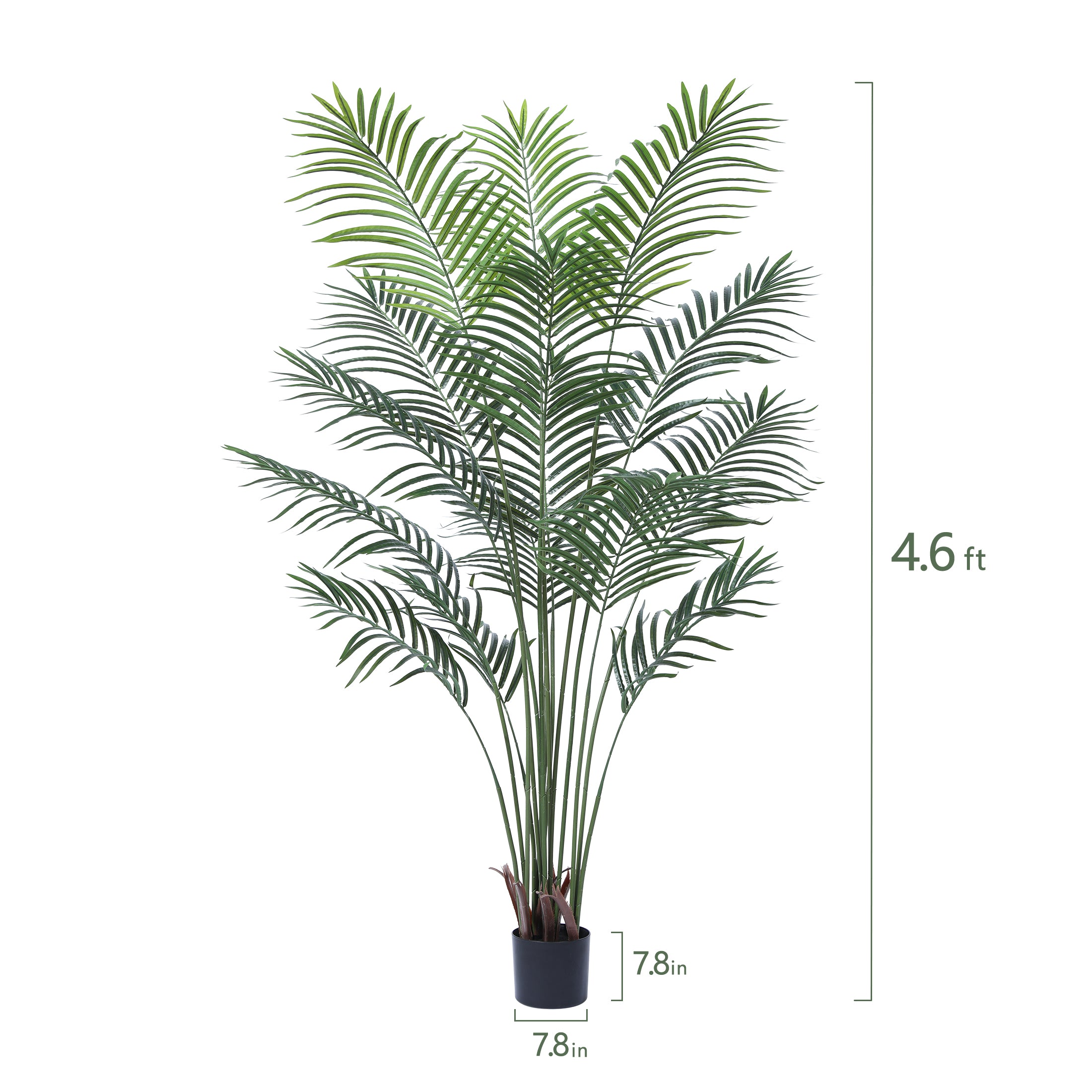 VeriNatural Artificial Palm Plant 4.6/5.3FT Fake Tropical Palm Tree, Perfect Faux Dypsis Lutescens Plants in Pot for Indoor Outdoor House Home Office Garden Modern Decoration Housewarming Gift,2Pcs