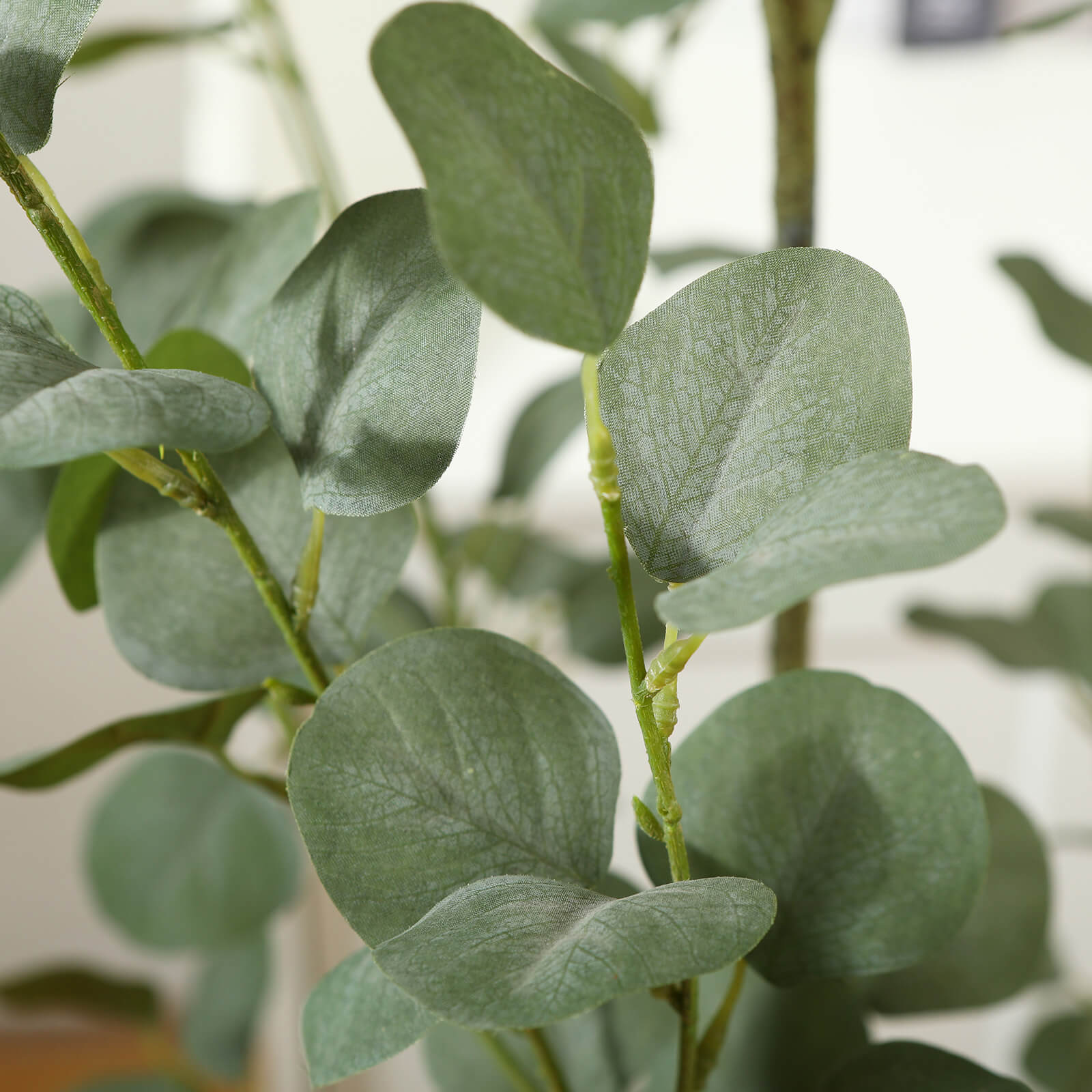 VeriNatural 5/6/7FT Artificial Eucalyptus with White Planter for Indoor