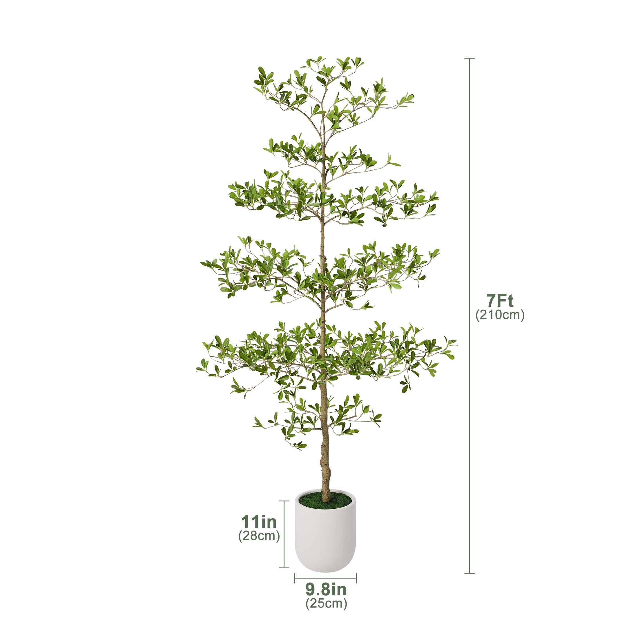 VeriNatural Artificial Black Olive Tree 7/8/9/10FT with White Planter, Faux Olive Tree for Indoor Outdoor Home Decor & Housewarming Gift(VN232)