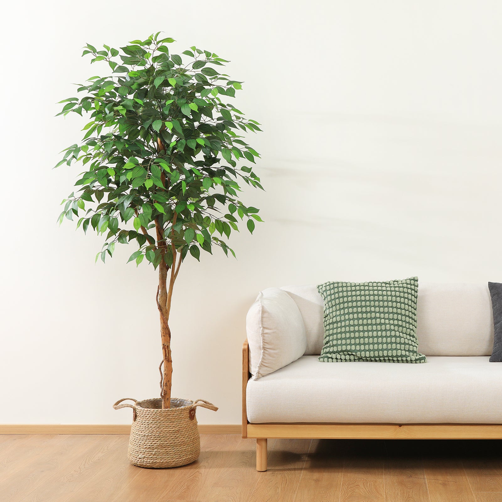 VeriNatural 6FT Faux Ficus Tree – Indoor Plant Decor with Natural Wood Trunk