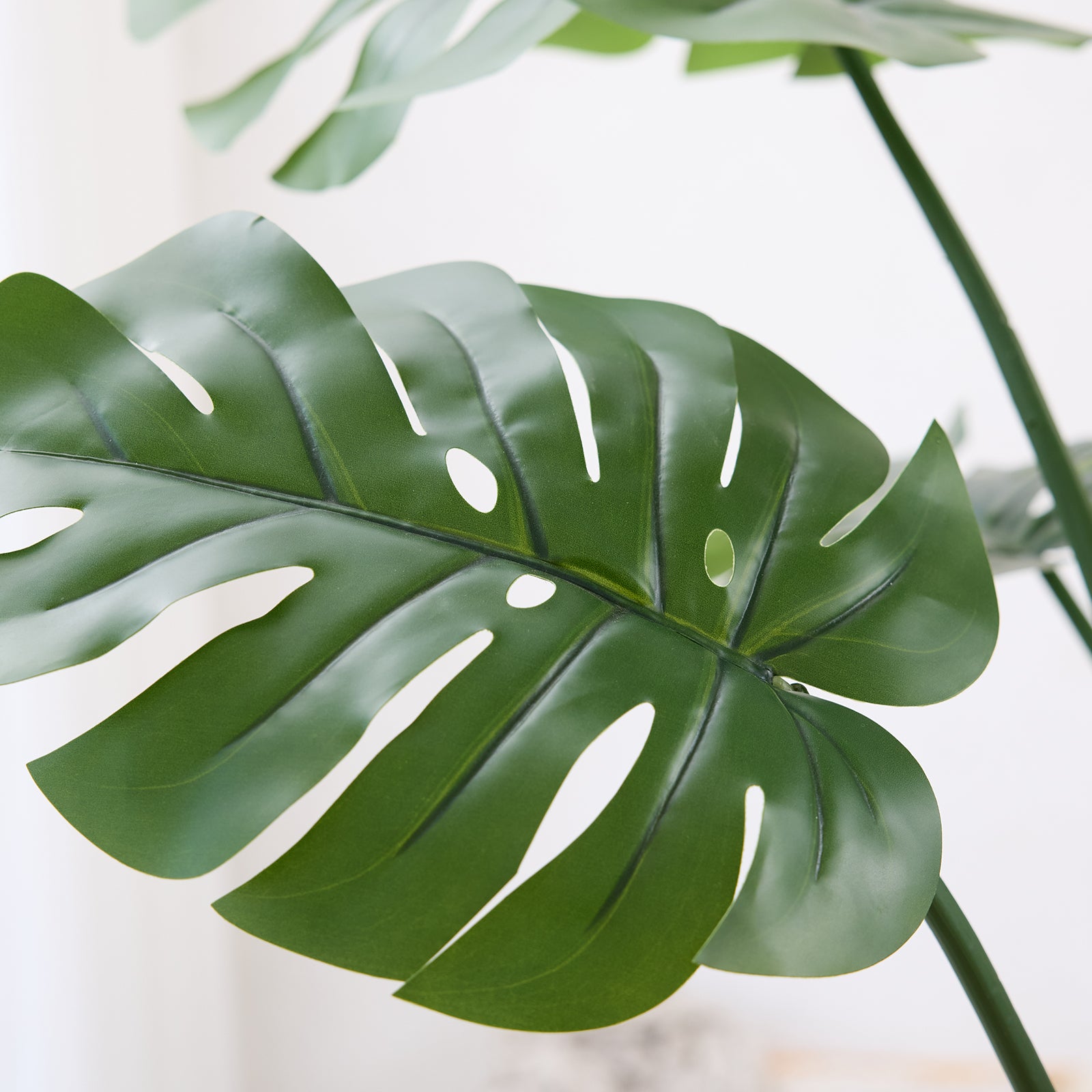 VeriNatural 4FT Mixed Fern and Monstera Deliciosa Artificial Plants with Black Taper Planter for Indoor & Outdoor (VN150)