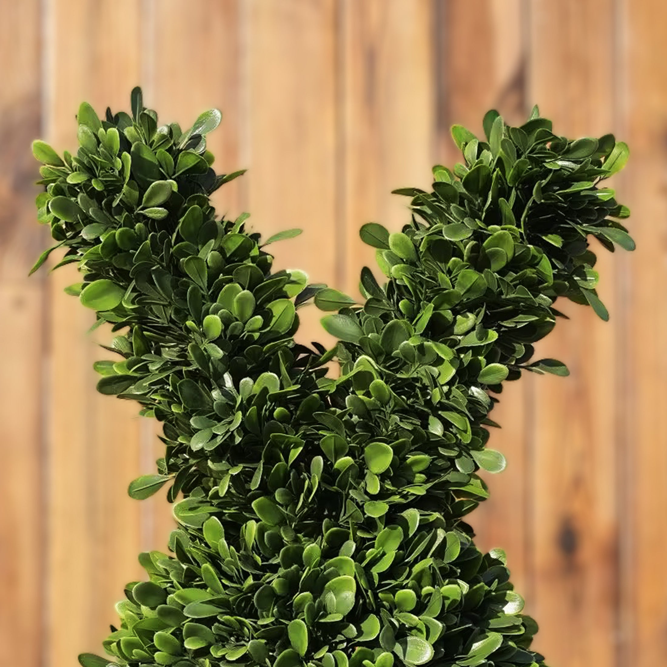 VeriNatural 2 Pack 36-inch Artificial Boxwood Easter Bunny Topiary in Weighted Black Pot, UV-Resistant Faux Plant for Indoor Outdoor Spring Decor