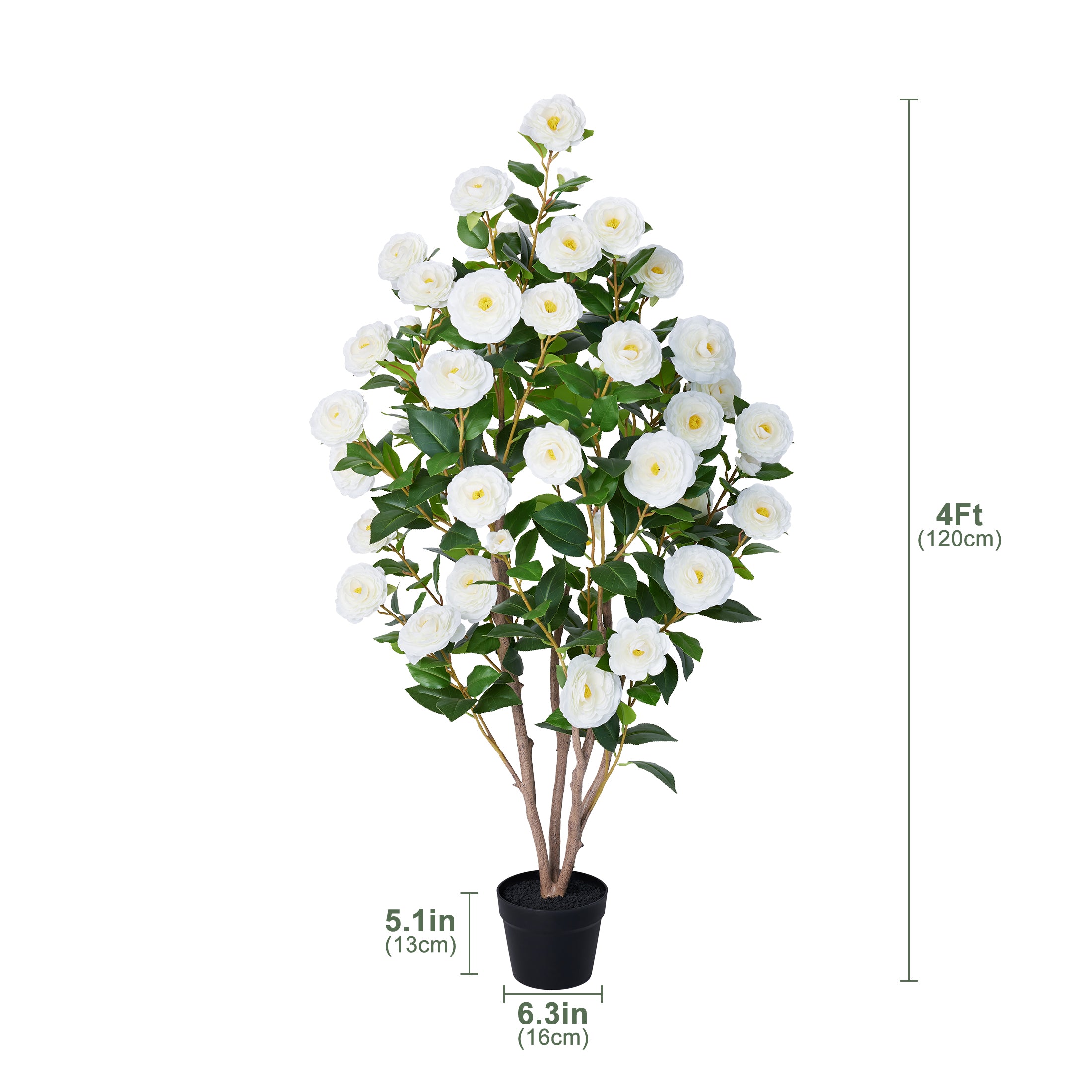 VeriNatural Artificial Camellia Tree – 3 /4ft UV-Resistant Outdoor Silk Flowers, Small Potted Set of 2, Perfect for Tabletop, Porch & Home Decor