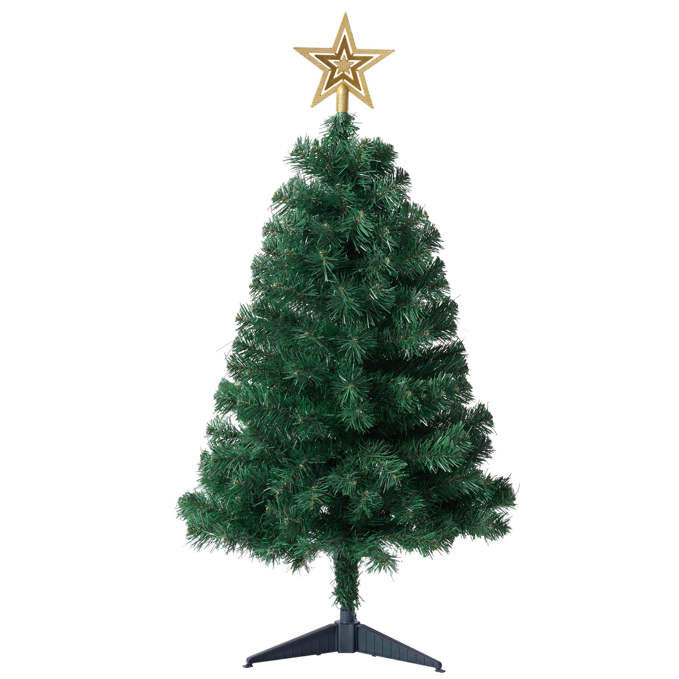 DR.Planzen 3ft Mini Tabletop Christmas Tree - Small Artificial Xmas Tree with 160 Branches and Gold Star Topper, Compact Holiday Decoration for Home Office Apartment Indoor Desk Decor
