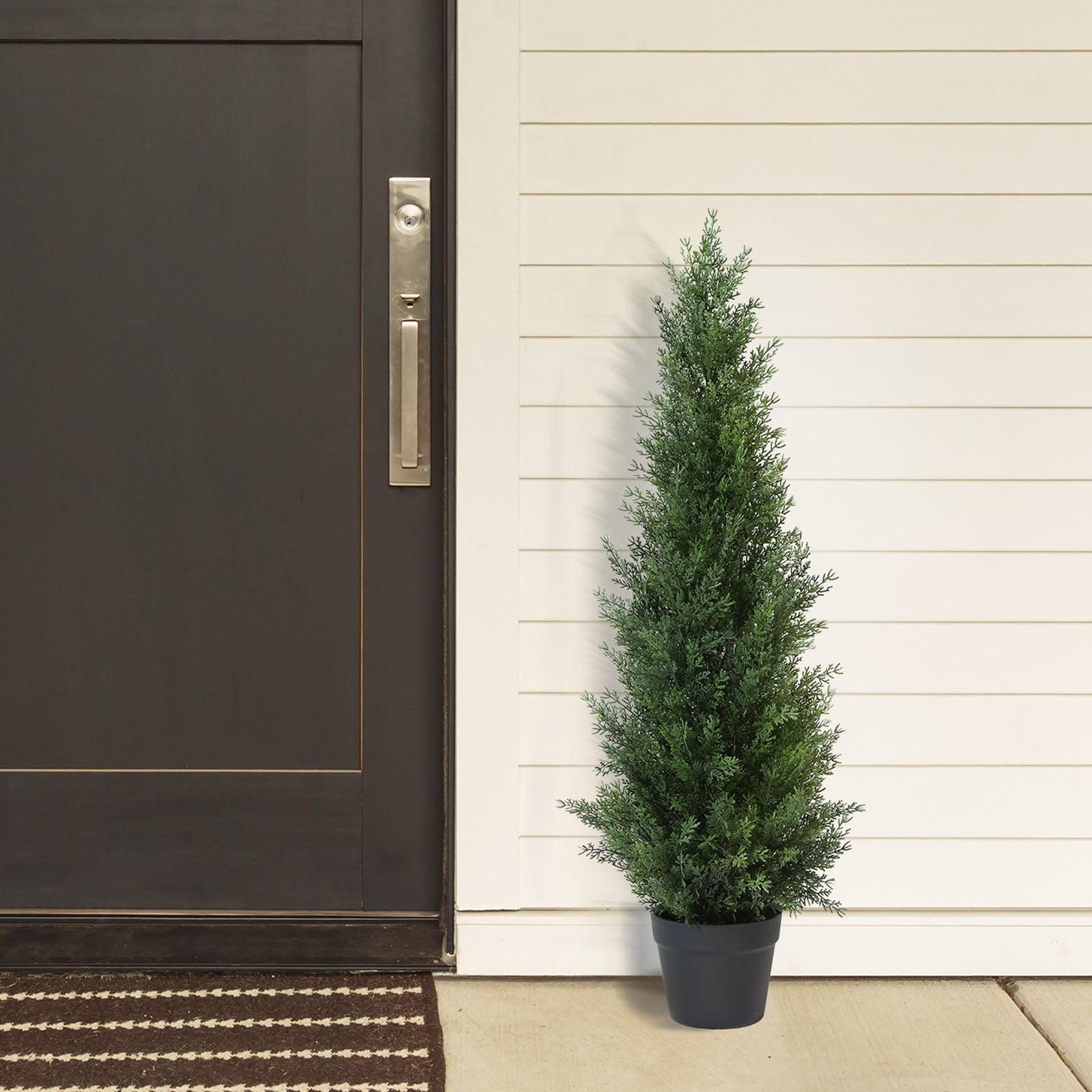 Set of 2 VeriNatural 3/4/5FT Fir Tree Christmas Decor, Artificial Cedar Trees for Home Porch Decor