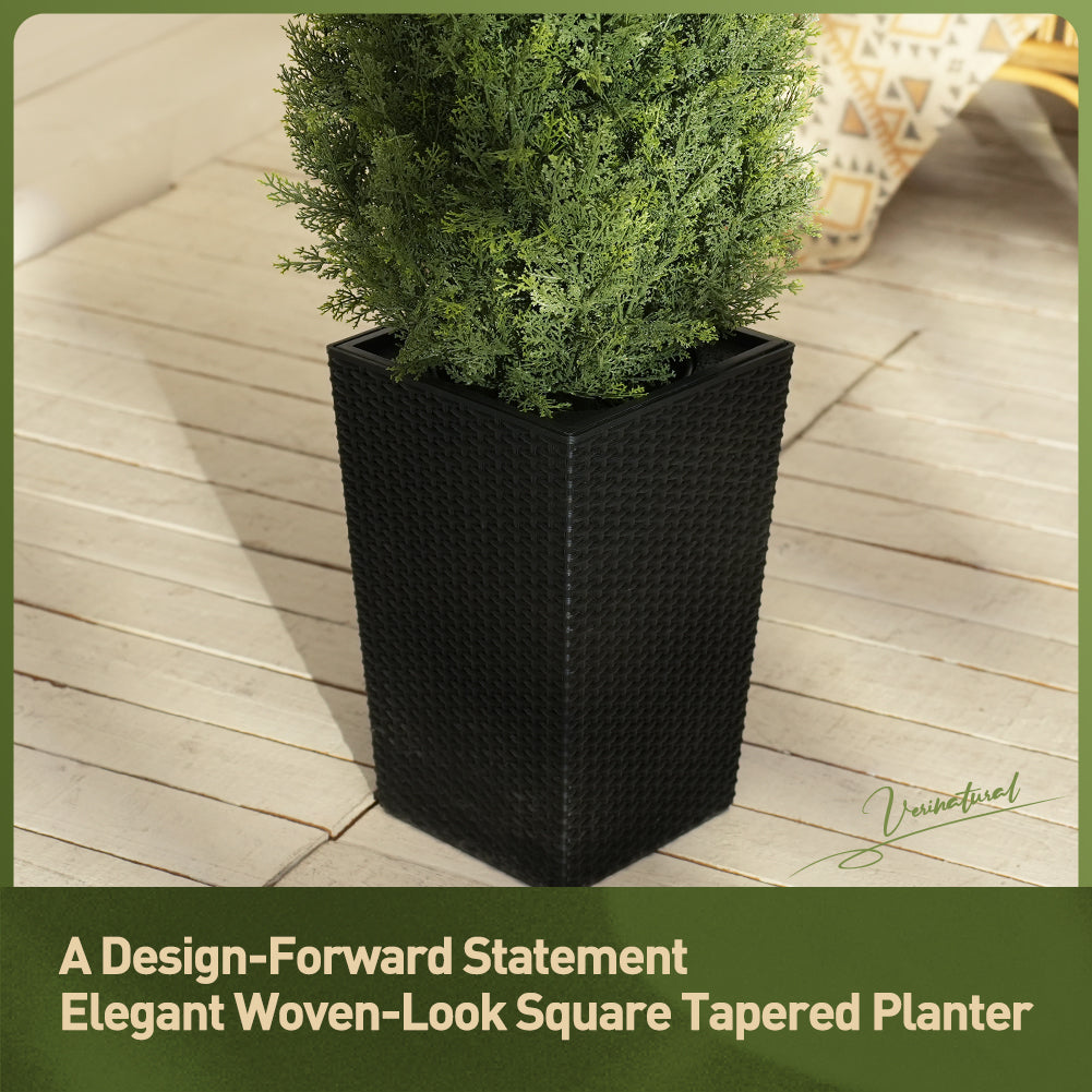 VeriNatural 4/5FT Artificial Cedar Tree with Black Taper Planter for Indoor & Outdoor（VN155）