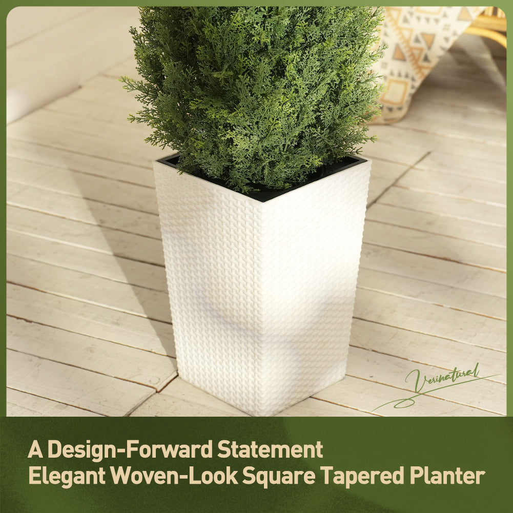 VeriNatural 4/5FT Artificial Cedar Tree with Black Taper Planter for Indoor & Outdoor（VN155）