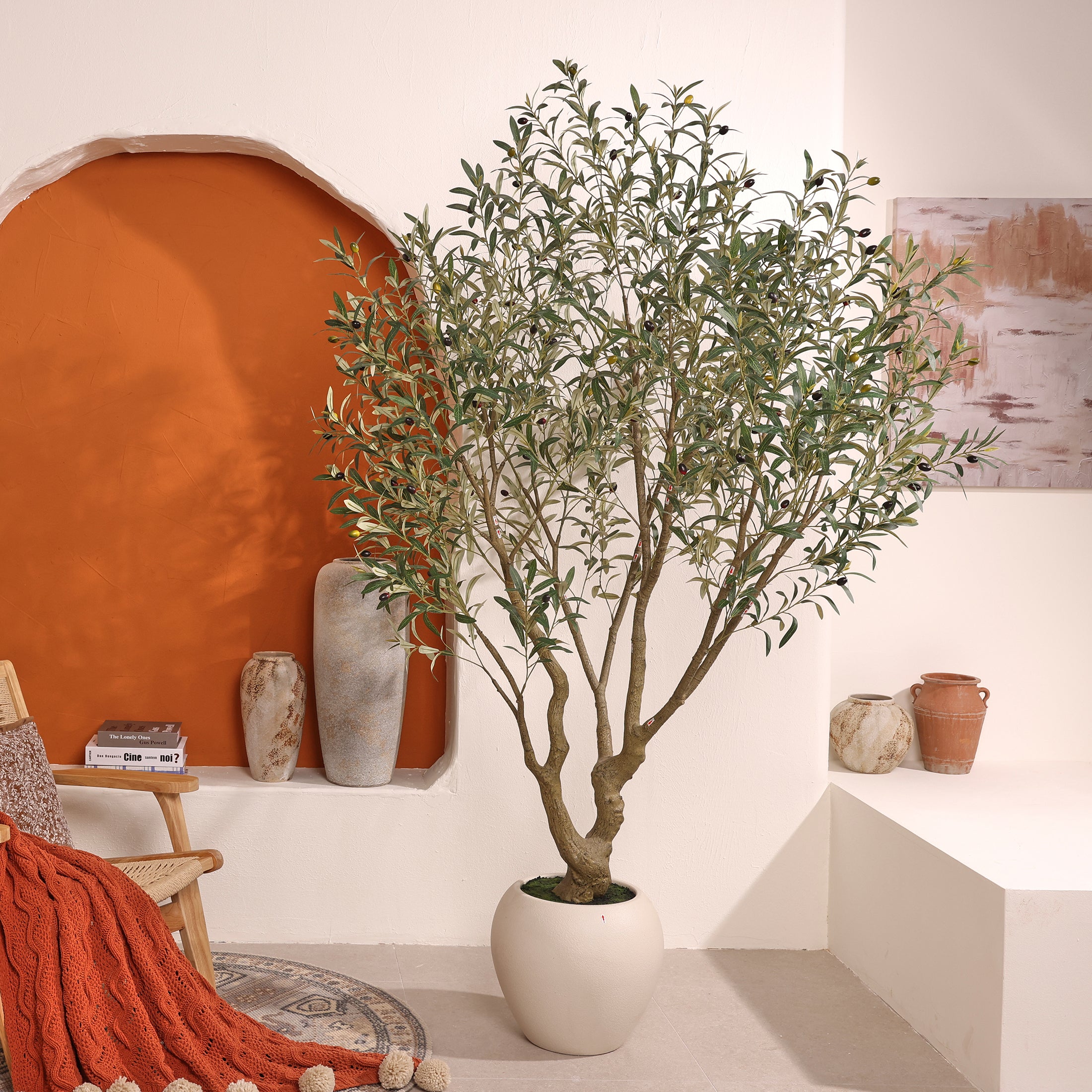 VeriNatural 6/7/8FT Artificial Olive Tree 🌿 Tall Faux Plant for Indoor & Outdoor Decor | Modern Home, Office & Patio Greenery (8FT-Pot Medium Available)