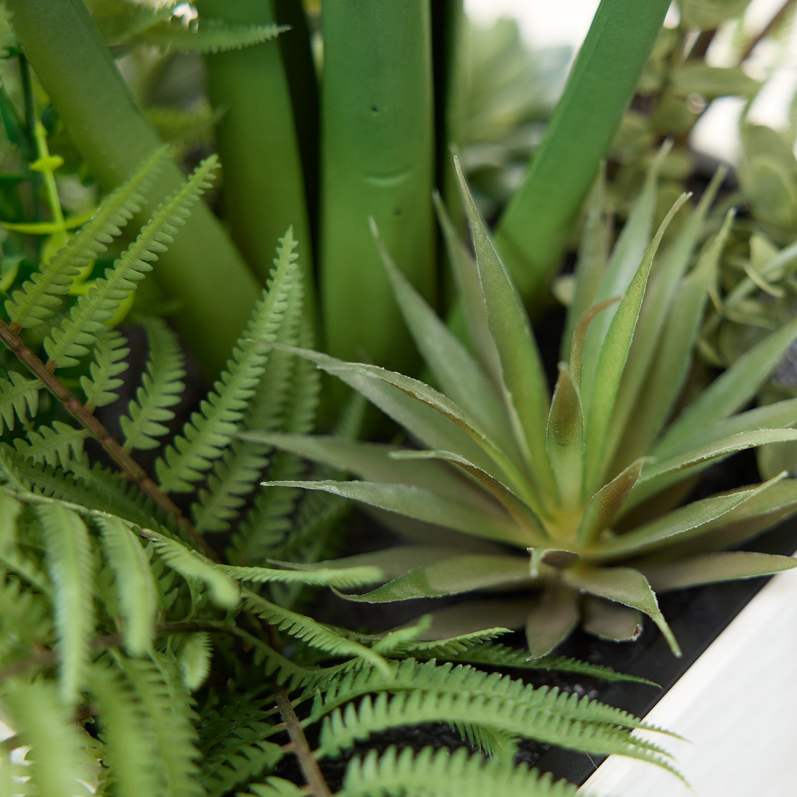 VeriNatural 4FT Mixed Fern and Monstera Deliciosa Artificial Plants with Black Taper Planter for Indoor & Outdoor (VN150)