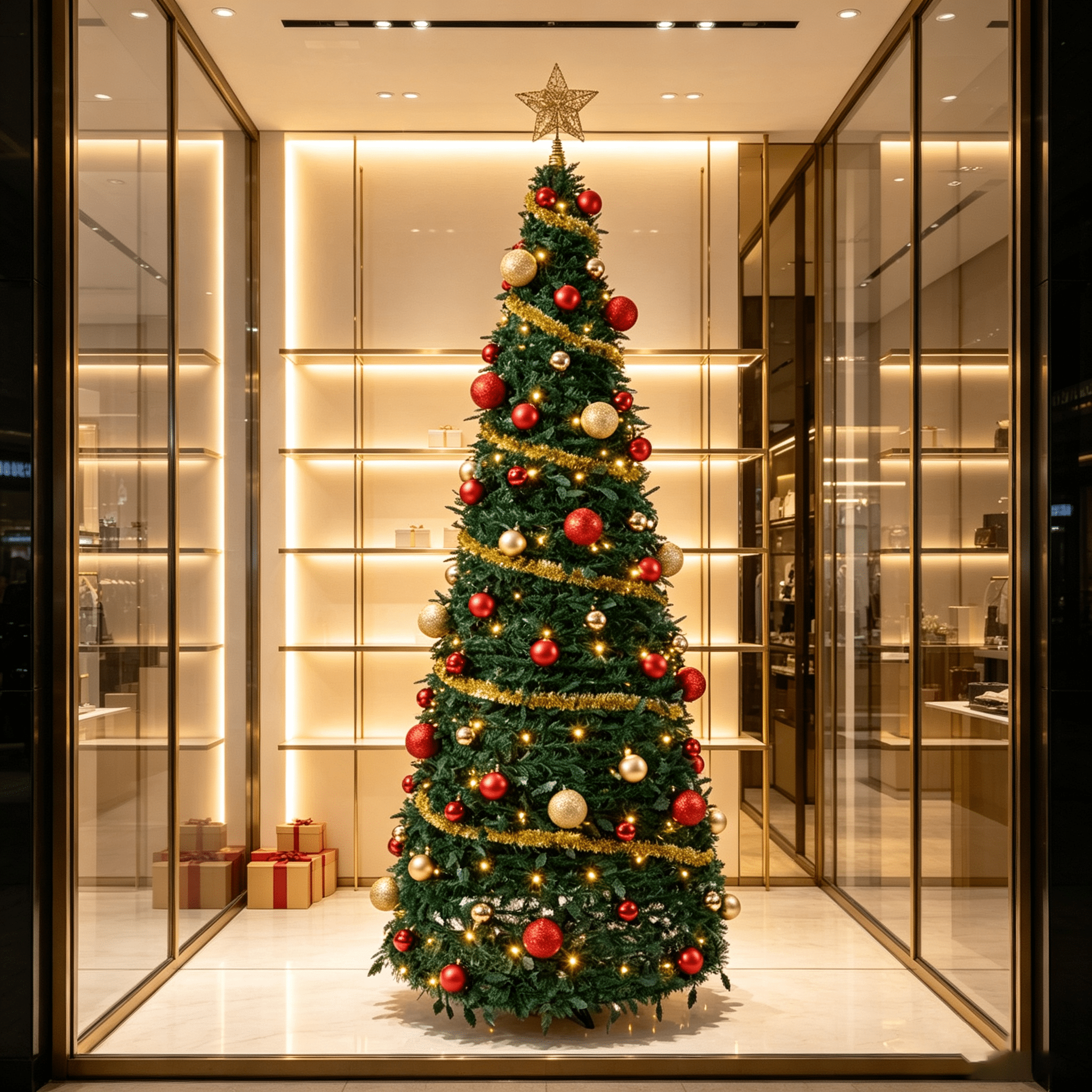 DR.Planzen 6ft Pop Up Christmas Tree with Red Ribbon, Pre-Decorated Artificial Xmas Tree with LED Lights, Foldable Collapsible with Plastic Base, Easy Assembly Holiday Decor