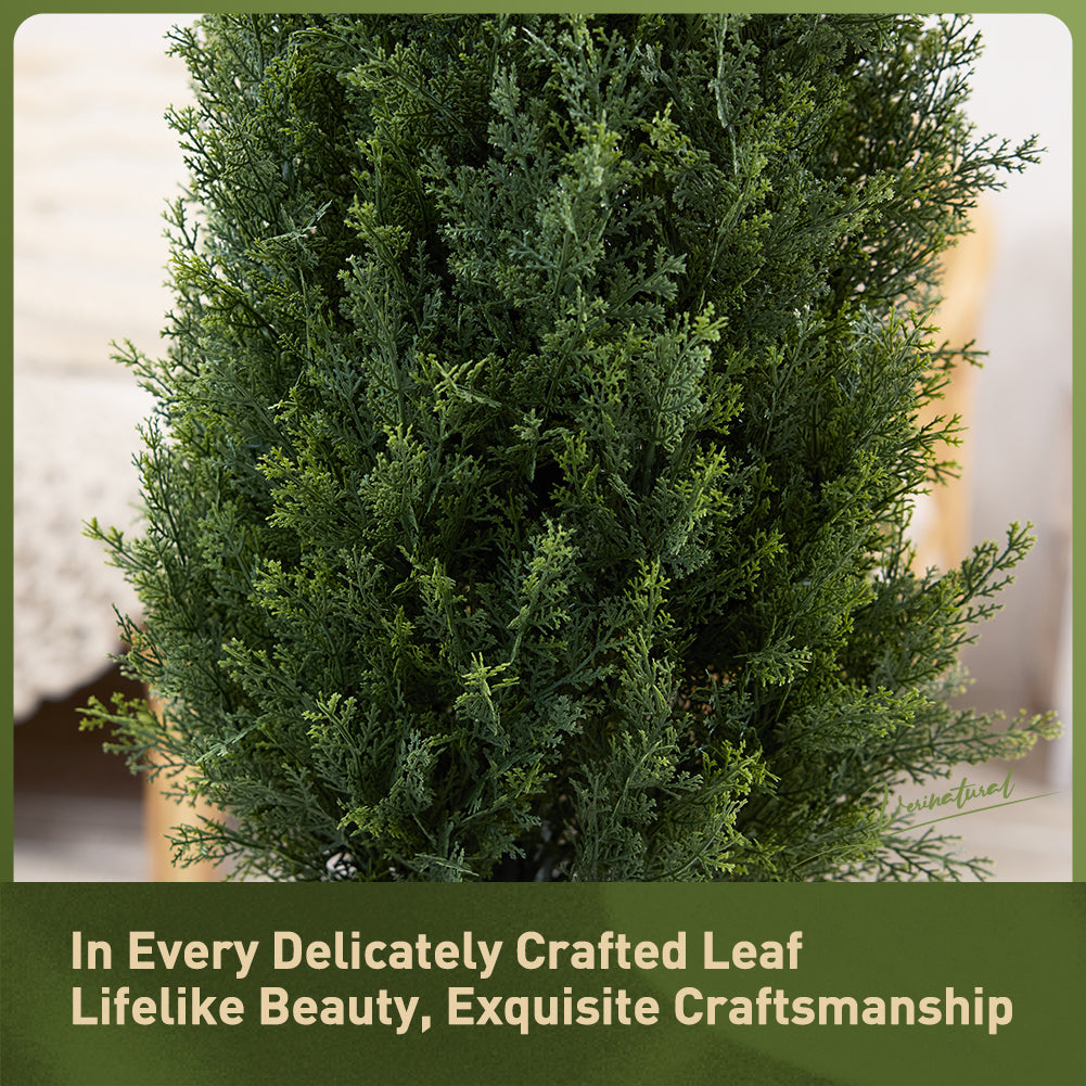 VeriNatural 4/5FT Artificial Cedar Tree with Black Taper Planter for Indoor & Outdoor（VN155）