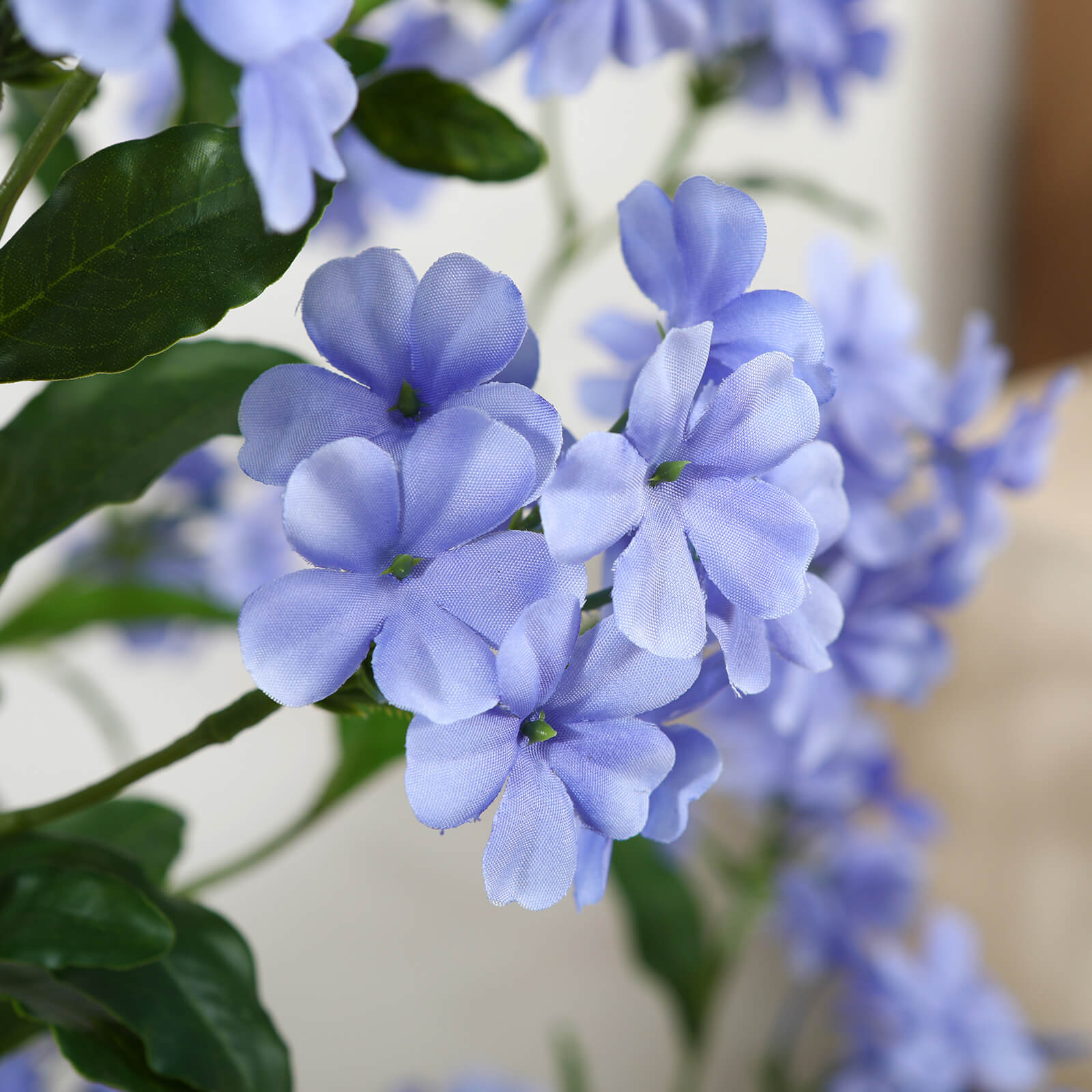 VeriNatural 4/5FT Artificial Blue Hibiscus Tree with White Planter for Indoor