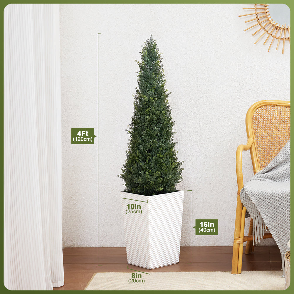 VeriNatural 4/5FT Artificial Cedar Tree with Black Taper Planter for Indoor & Outdoor（VN155）