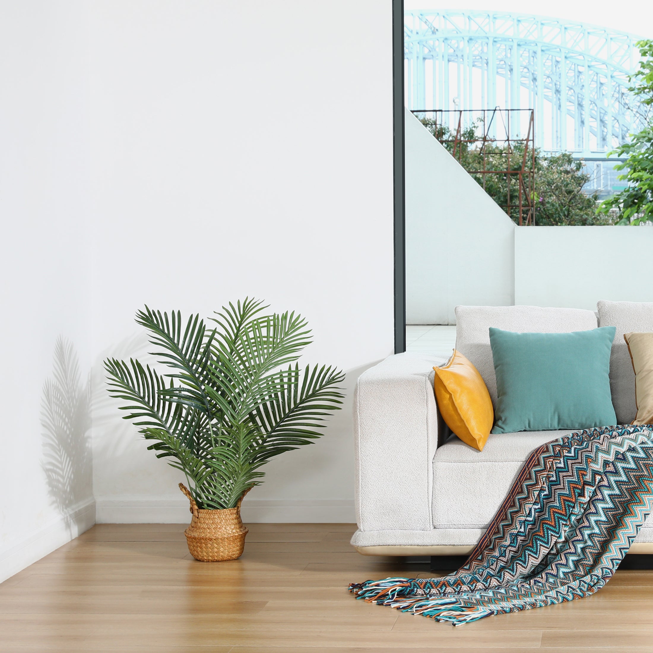 VeriNatural 3FT Artificial Palm Tree – Faux Greenery for Indoor & Outdoor Home Decor (Basic Pot Included, Woven Basket Not Included)