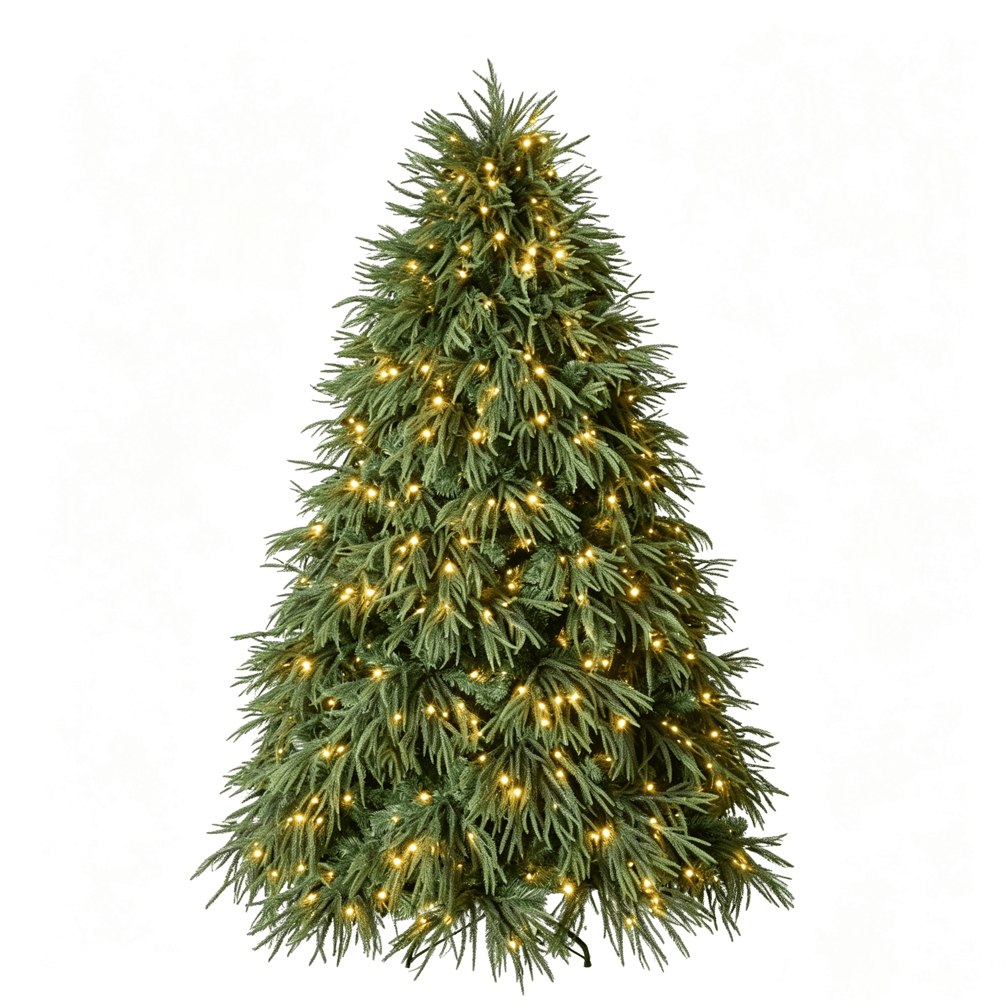 DR.Planzen 7.5ft Artificial Pencil Christmas Tree with Pre-Strung LED Lights, Narrow Spruce Xmas Tree with Metal Stand, Easy Assembly Holiday Decor
