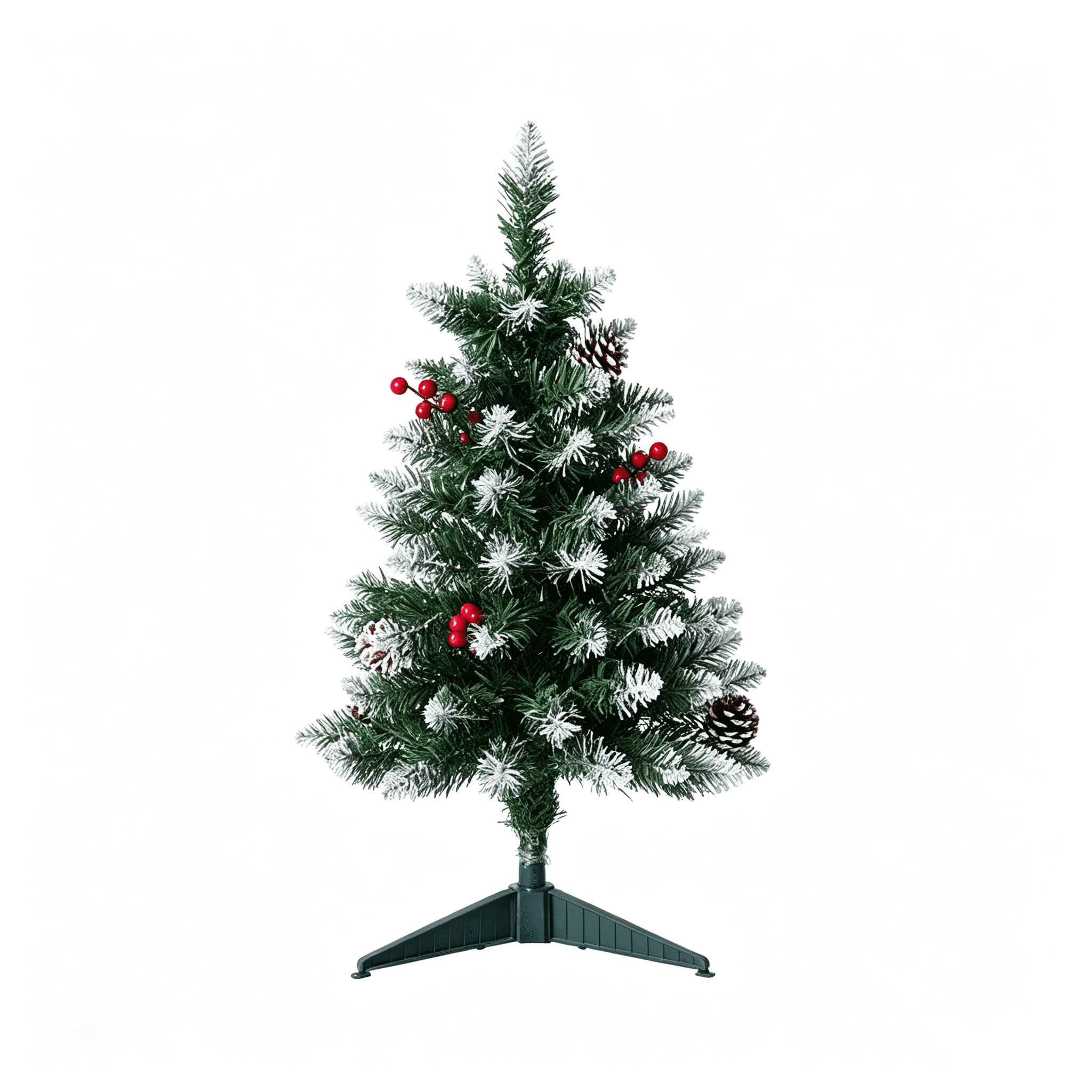 DR.Planzen 2FT Pre-Lit Mini Christmas Tree, Artificial Snow Flocked Christmas Tree, Small Christmas Tree - 50 LED Warm White & Multicolor Lights, 8 Modes - for Home Office Decor
