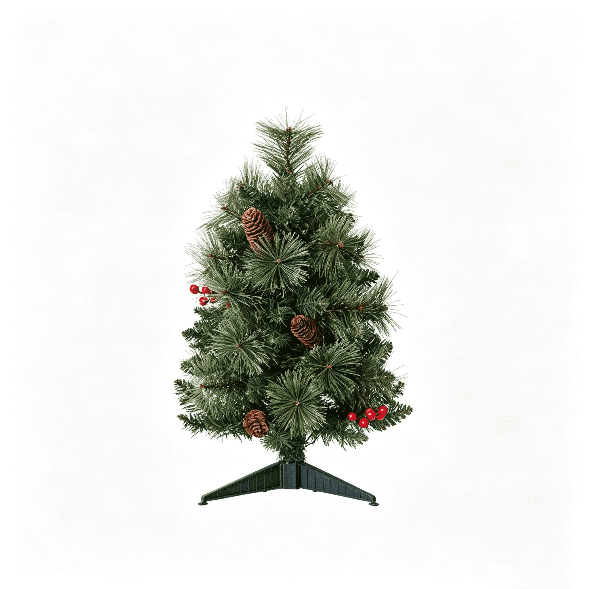 DR.Planzen 2ft Pre-Lit Mini Christmas Tree, Artificial Tabletop Christmas Tree, Battery Operated Christmas Tree - 50 LED Dual-Color Lights, 77 Branches for Home Office Decor