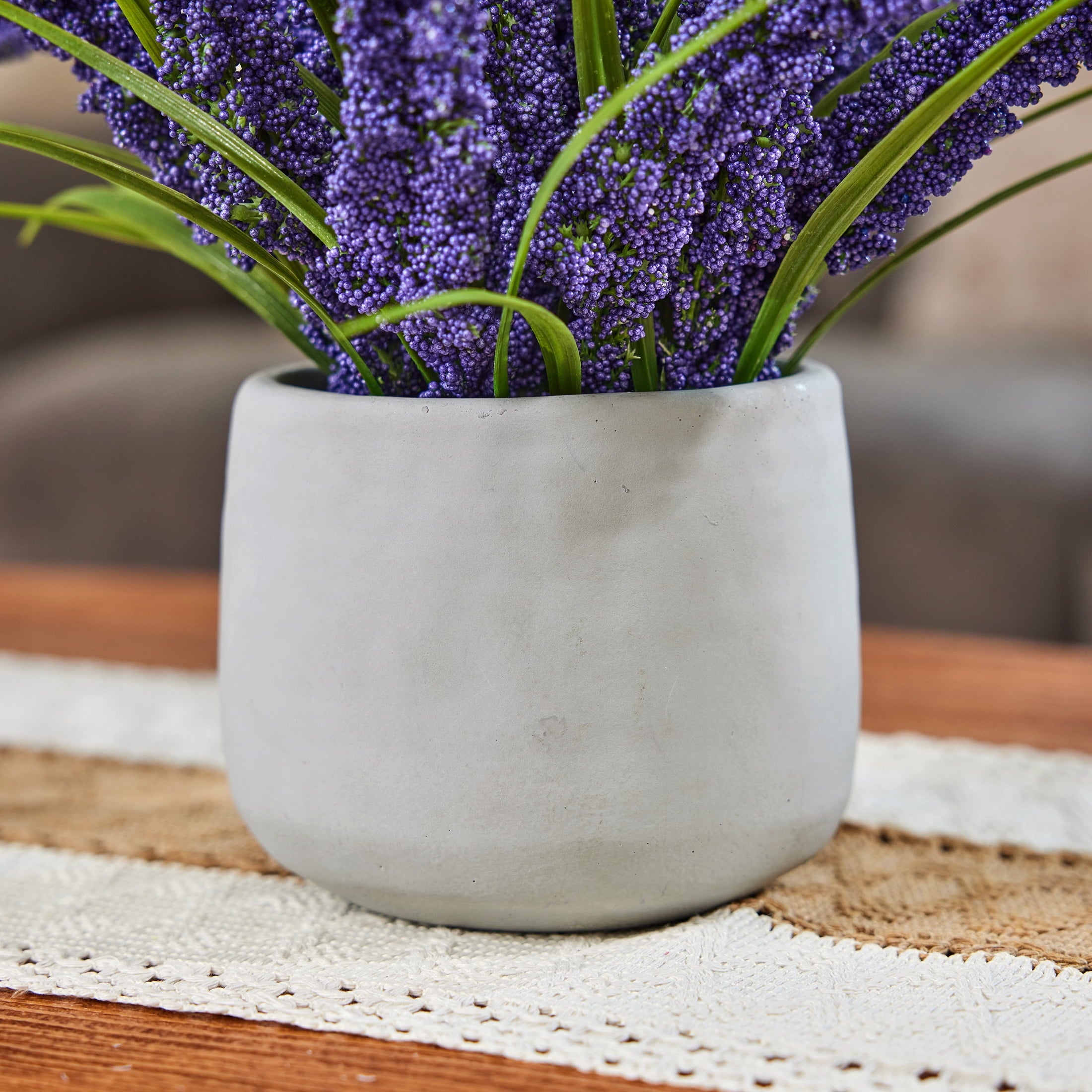 DR.Planzen 12in Artificial Lavender Plant in White Pot Faux Lavender Flowers Fake Lavender Plant, 21 Stems 42 Leaves Dense Realistic Purple Artificial Flowers for Farmhouse Home Bathroom Desk Decor