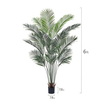 VeriNatural Artificial Palm Plant 4.6/5.3FT Fake Tropical Palm Tree, Perfect Faux Dypsis Lutescens Plants in Pot for Indoor Outdoor House Home Office Garden Modern Decoration Housewarming Gift,2Pcs