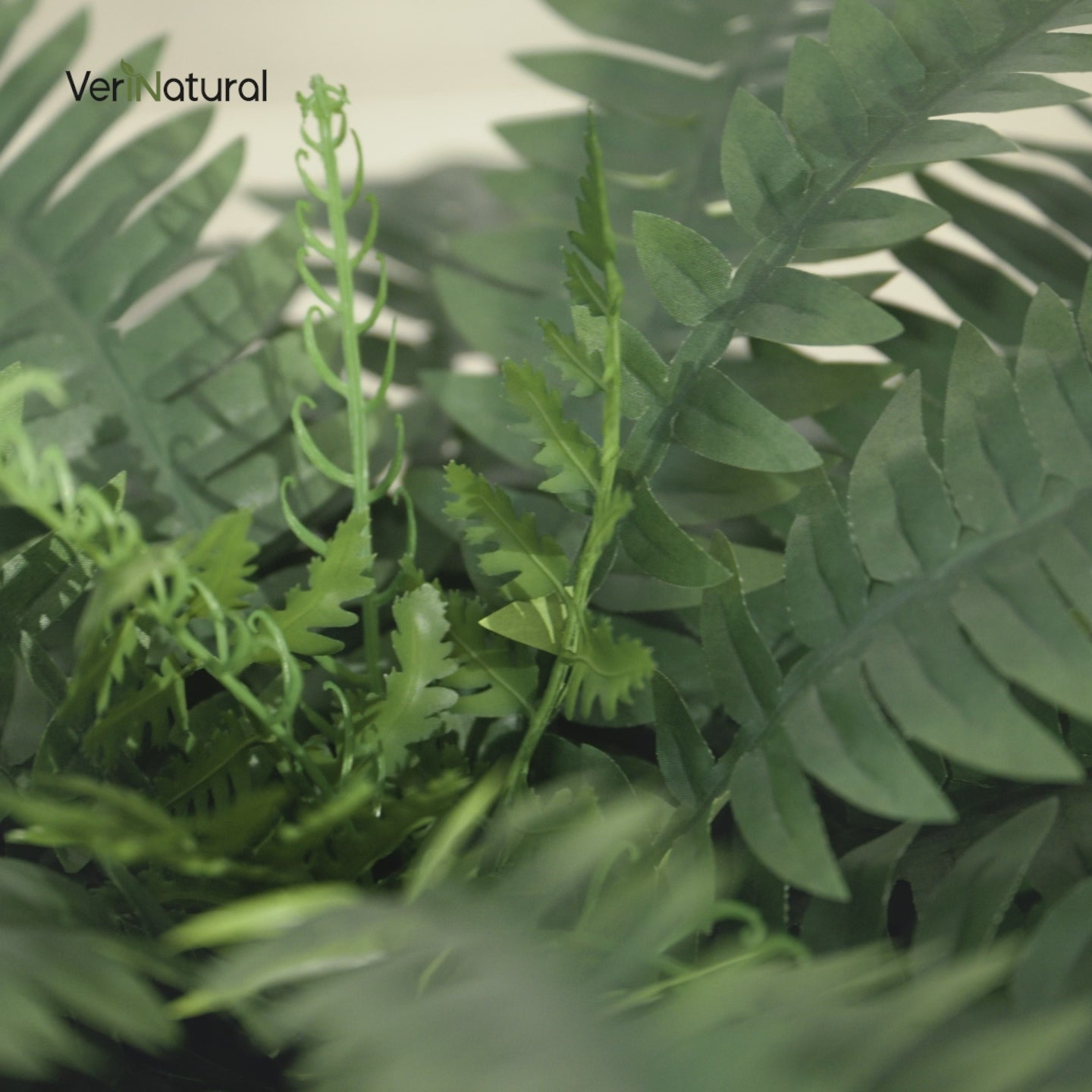 VeriNatural 33/39 Fronds  Artificial Boston Fern Bush with Black Taper Planter for Indoor & Outdoor (1/2-Pack)(VN153)