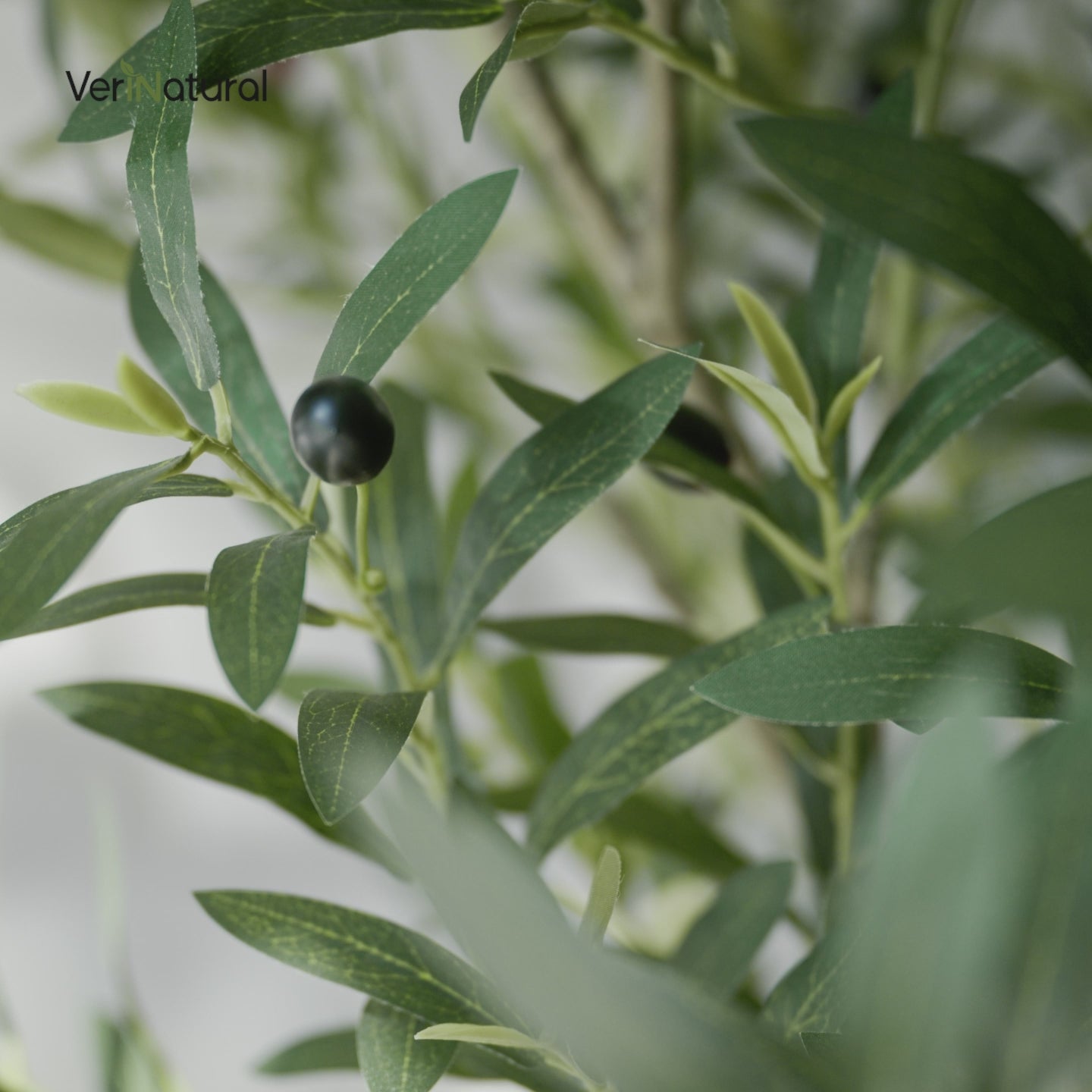 VeriNatural 6/7/8FT UV Resistant Artificial Olive Tree with Black Planter for Indoor & Outdoor （VN138）